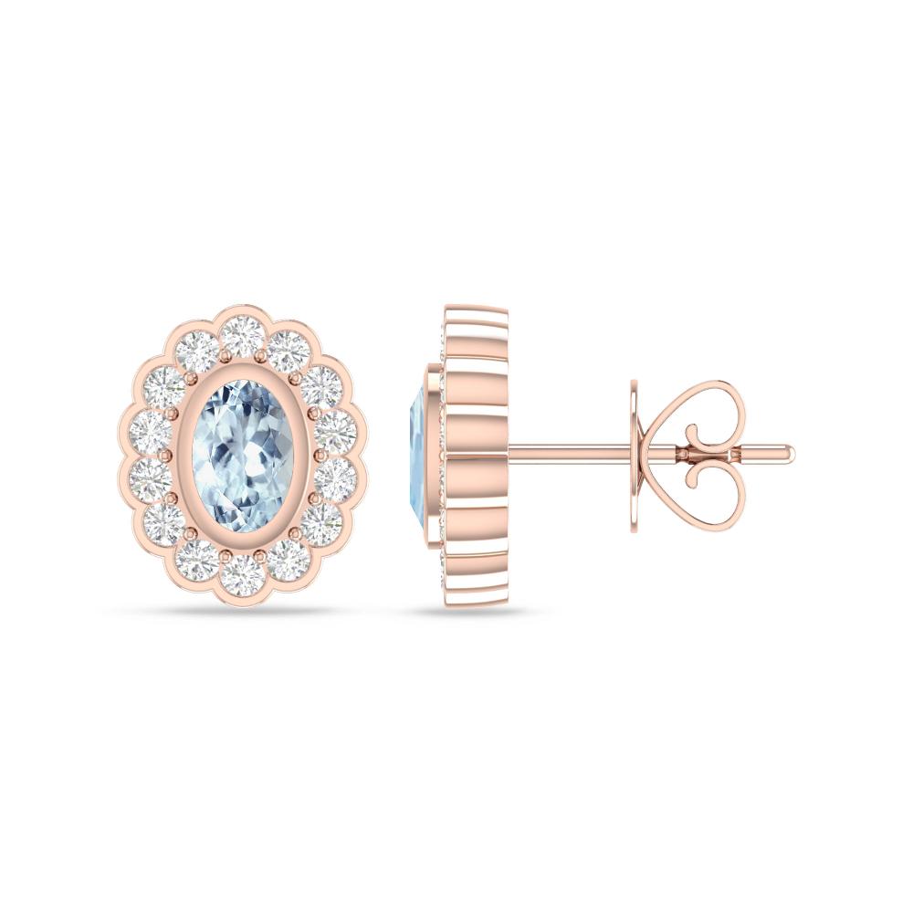Rose Gold - Aquamarine